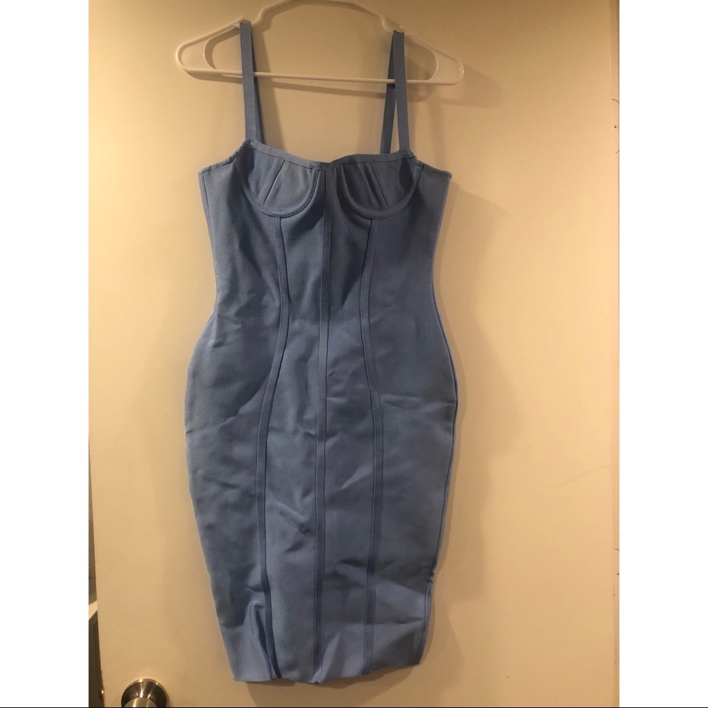 🔥Oh Polly UNDERWIRED BANDAGE MIDI DRESS IN BLUE🔥